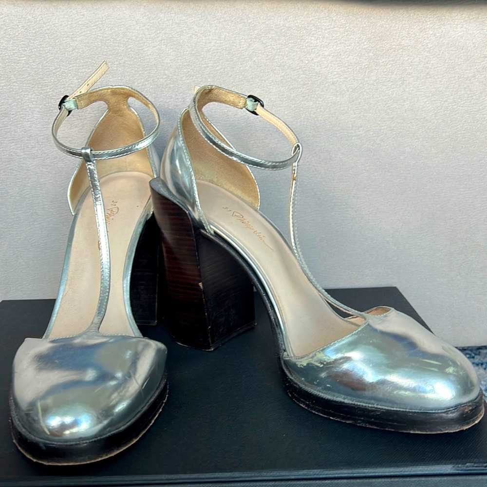 Phillip Lim Silver Mary Jane Heels